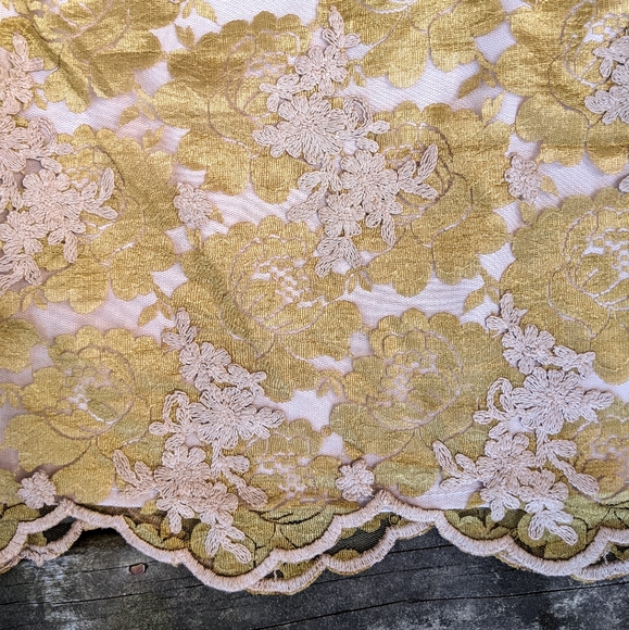 Custom Gold Lace Pencil Skirt - Picture 2 of 2